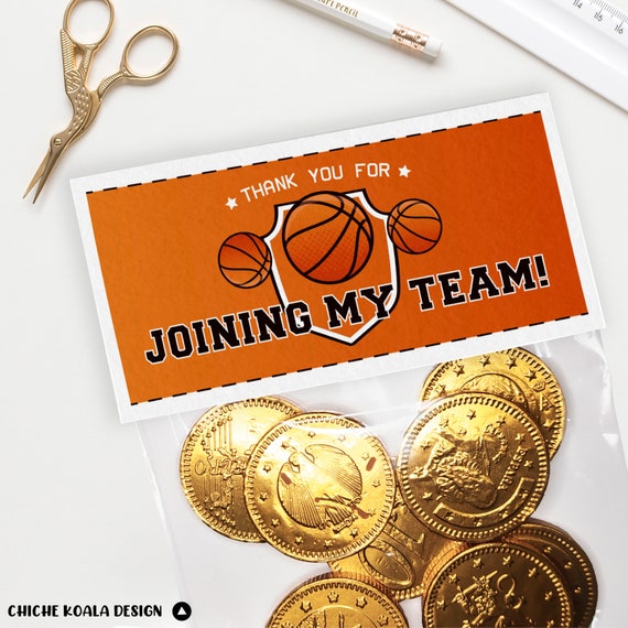 Basketball Treat Bag Topper Ready to Print Sports Birthday Etsy