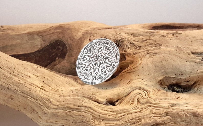 925 silver round ethnic ring adjustable size