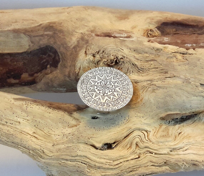 925 silver round ethnic ring adjustable size
