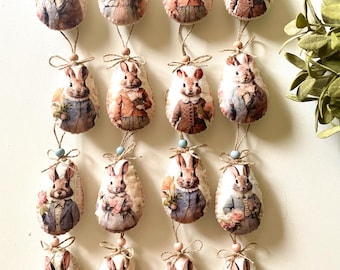 Uova di Pasqua vintage, decorazioni pasquali, uova di Pasqua in feltro, decorazioni pasquali sospese