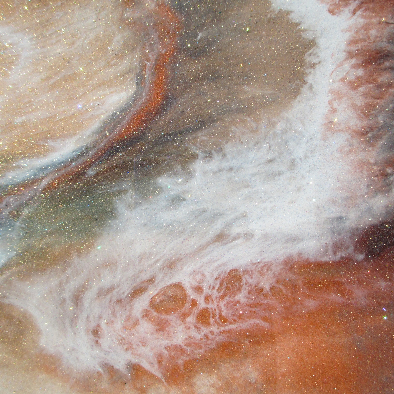 25cm resin painting resin art copper abstract art glitter Etsy