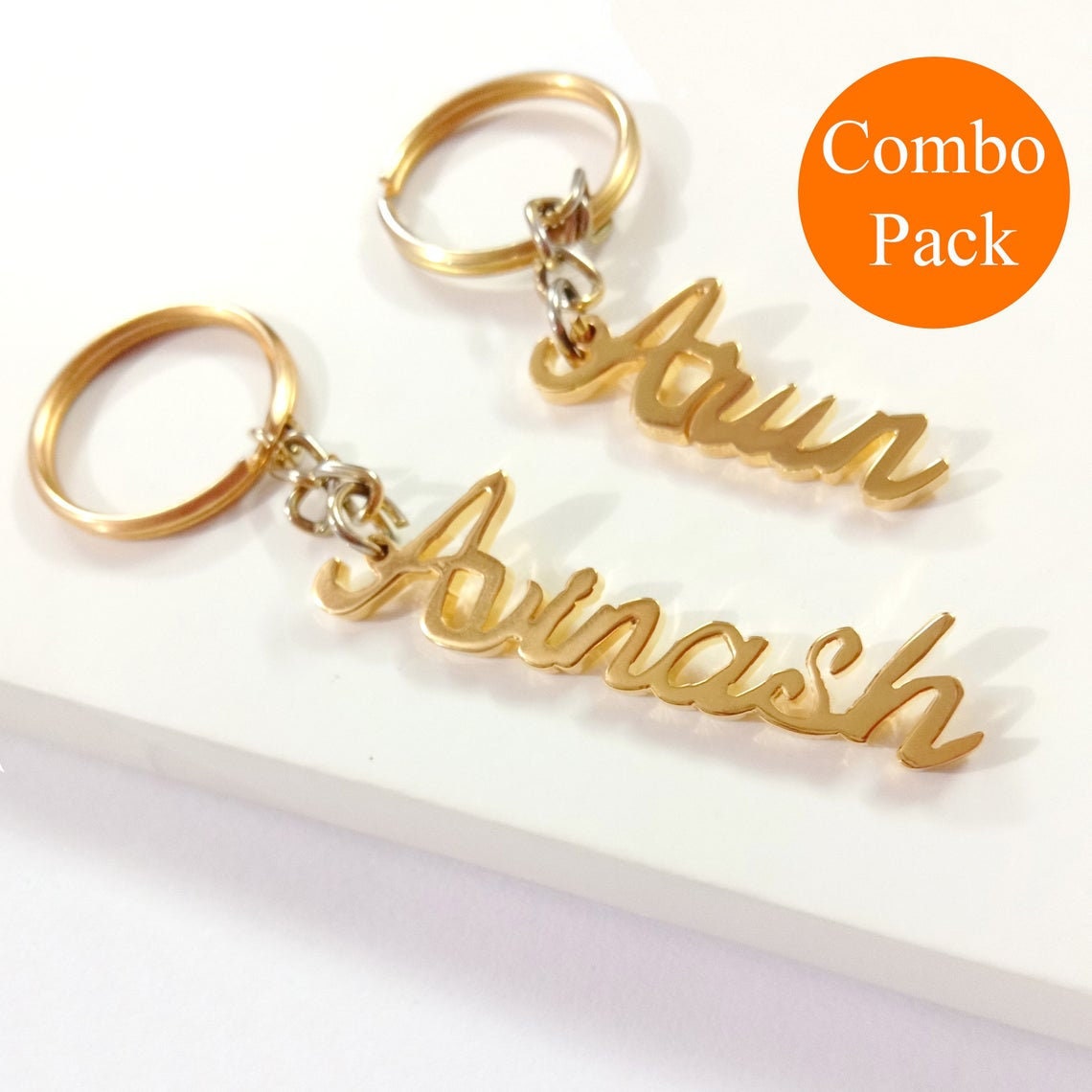 Accessories Keychains & Lanyards Lanyards & Badge Holders Gold Nameplates Label Prong Custom Brand Tag  Bag Wallet Personalized Name Made to Order 