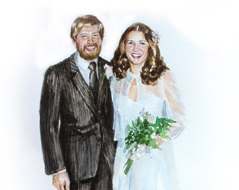 Custom couple portrait painting, Wedding portrait, Couple portrait painting from photo