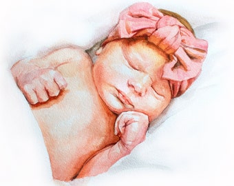 Toddler portrait from photo Commission painting