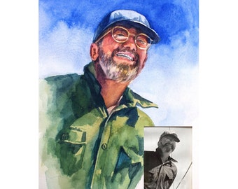 Personalized gift for dad, Dad painting, Custom portrait painting from photo