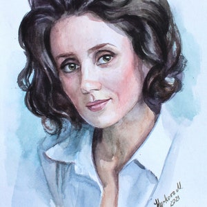 Commission watercolor portrait from photo Custom portraits from photo
