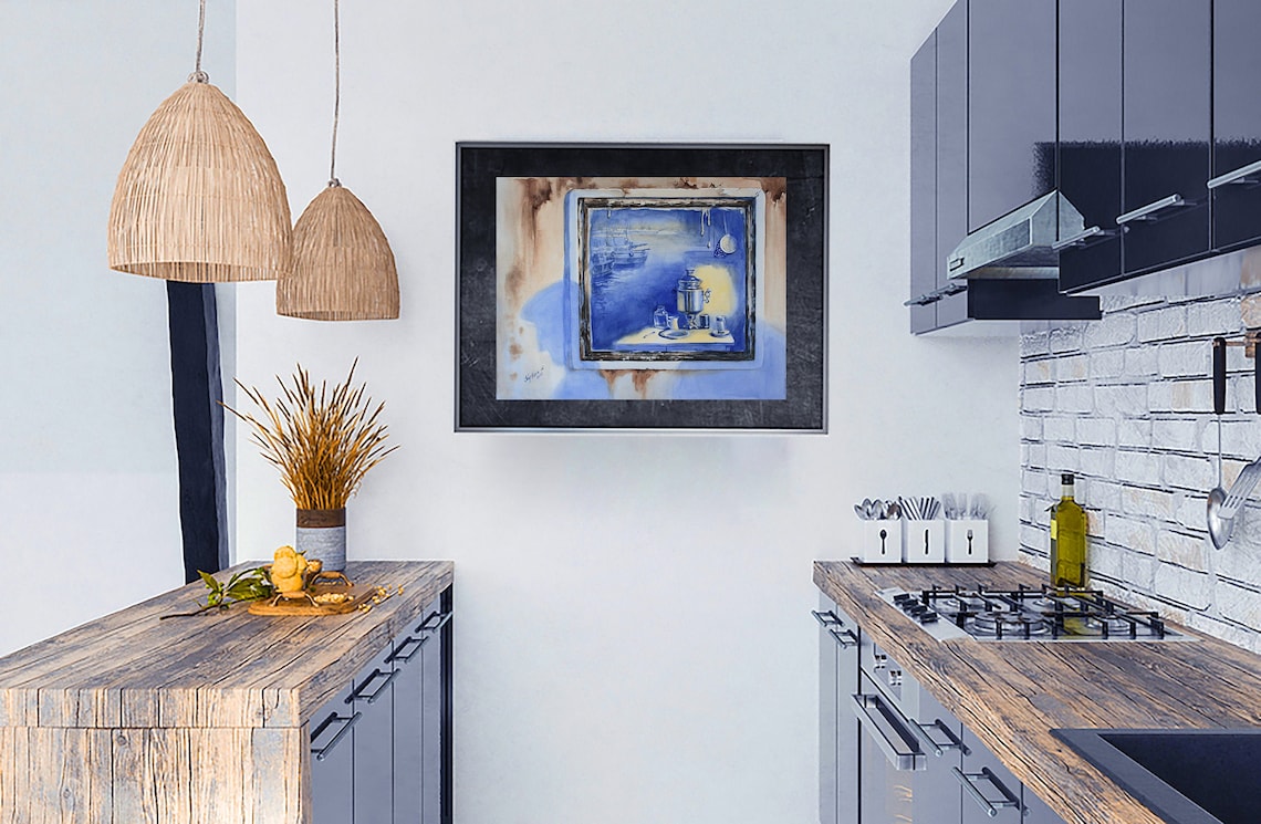 Wall decor Light blue kitchen decor Personalized gift Etsy