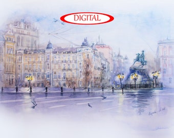 Ukraine Sophia Square Digital art Downloadable poster Ukraine digital Digital file print Ukraine sellers