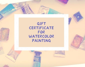 Gift certificate for watercolor portrait painting from photo