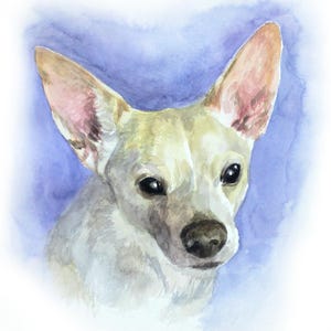 Custom pet portrait watercolor Dog painting from photo Pet memorial gift
