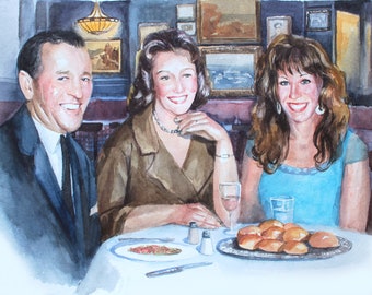 Family portrait painting from photo Loved one portrait