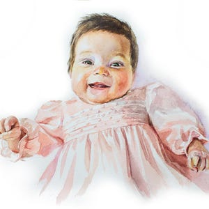 Regalo unico per la prima volta della mamma - Ritratto di bambino ad acquerello da foto