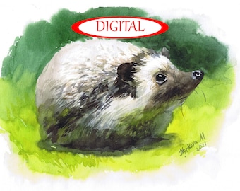 Hedgehog digital downloadable print