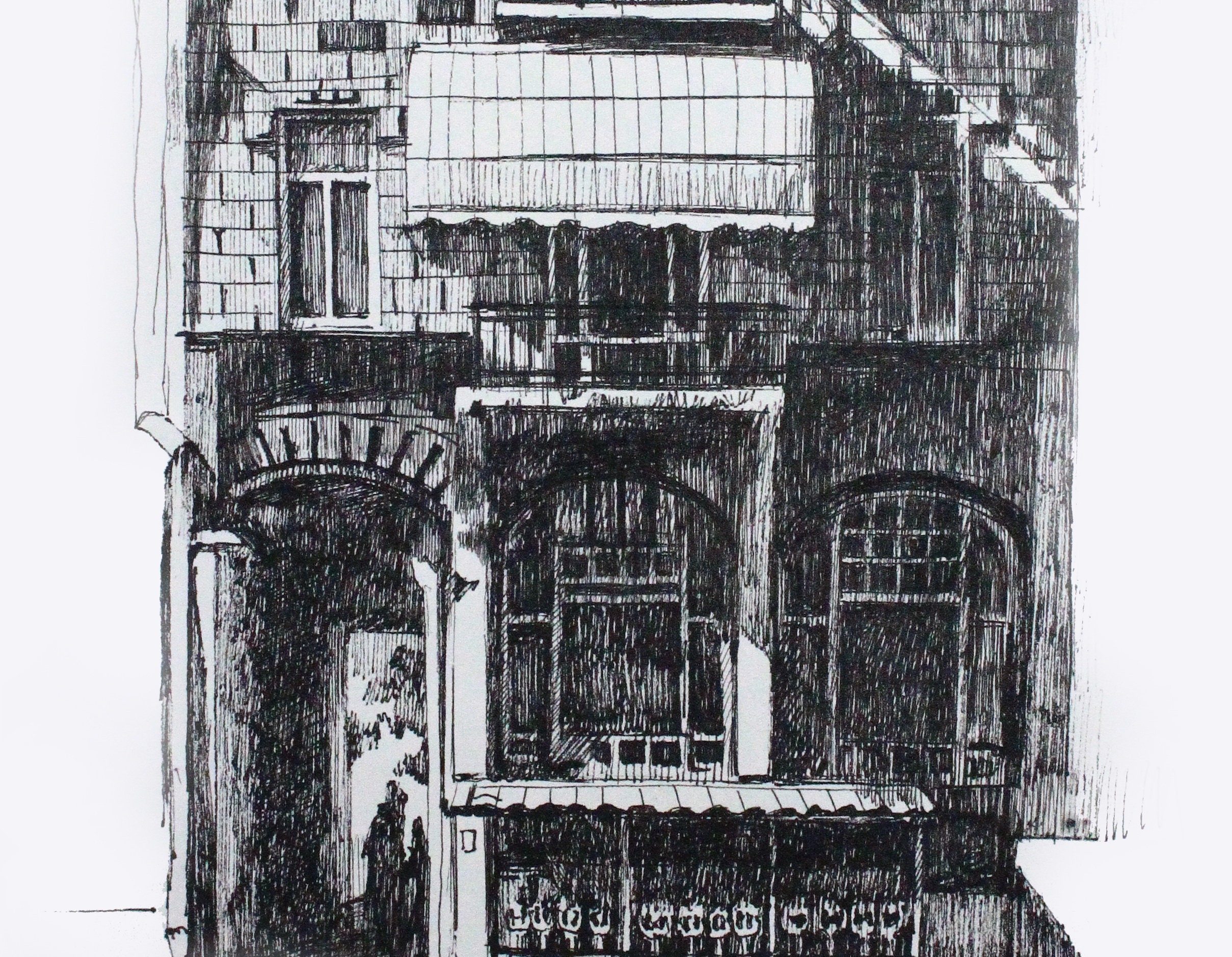 Building Print Architecture Drawing Black and White - Etsy