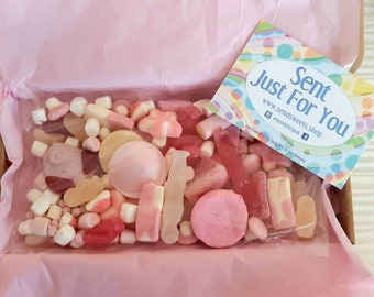 Pink Mix Pick and Mix Sweetbox Letterbox Sweetbox Pick and Mix Sweets Candy Mix Gift Box Sweet Hamper