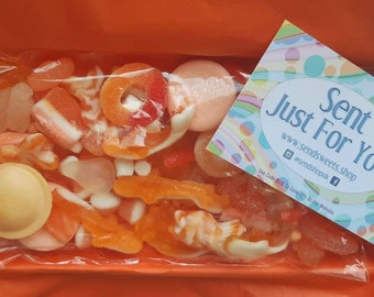 Orange Sweets Letterbox Sweetbox Pick and Mix Sweets Candy Mix Gift Box Sweet Hamper