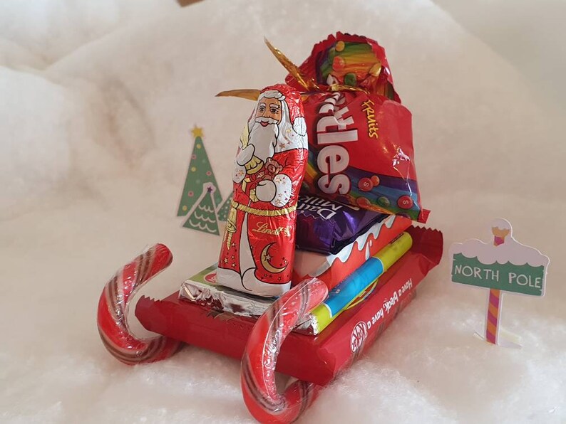 Weihnachtspost weihnachtskarten Santa Sleigh Chocolate Gift Box Make Your Own Sleigh | Etsy
