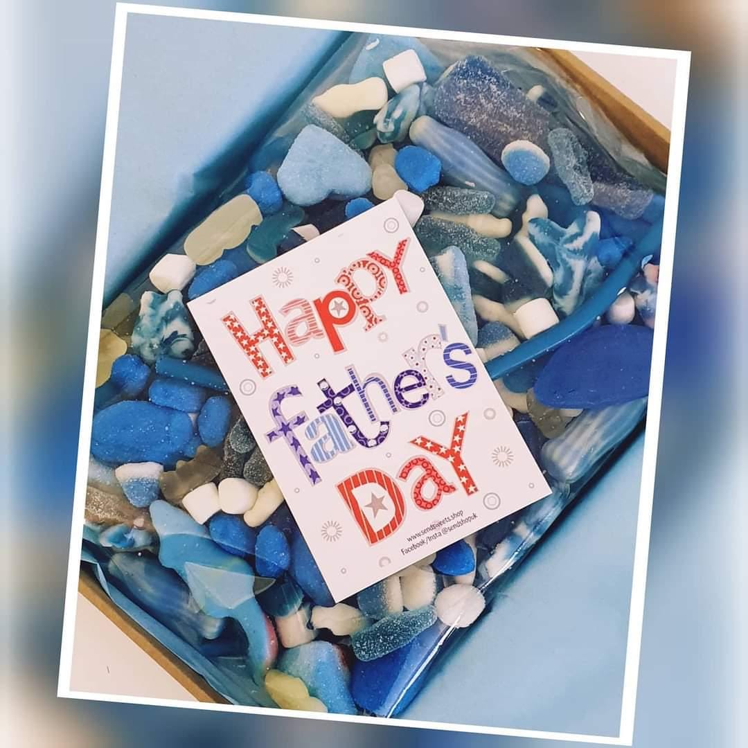 Fathers Day Sweet Box Letterbox Sweets for Dad All Blue Sweet Gift ...