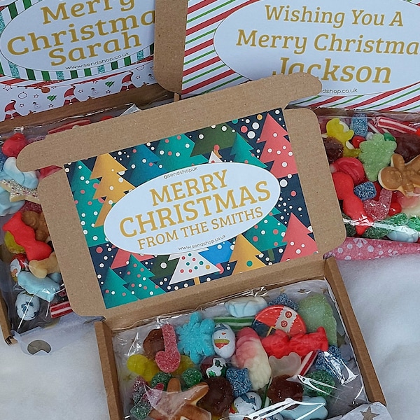 Personalised Christmas Sweets Christmas Pick and Mix  Letterbox Sweetbox Festive Sweet Treats Letterbox Gift Sweet Box