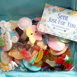 Bonbons végétaliens Pick and Mix Boîte aux lettres Boîte aux lettres Boîte cadeau Pick and Mix Bonbons végétaliens Panier de bonbons