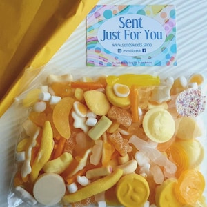 Yellow Sweets Letterbox Sweetbox Pick and Mix Sweets Candy Mix Gift Box Sweet Hamper