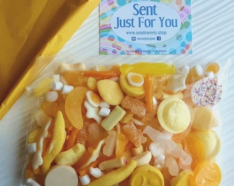 Yellow Sweets Letterbox Sweetbox Pick and Mix Sweets Candy Mix Gift Box Sweet Hamper