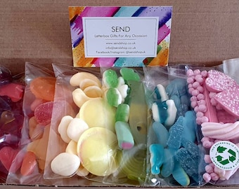 Rainbow Sweets Pick and Mix Letterbox Gift, Pick And Mix Sweetbox, Rainbow Sweet Gift Sweet Hamper