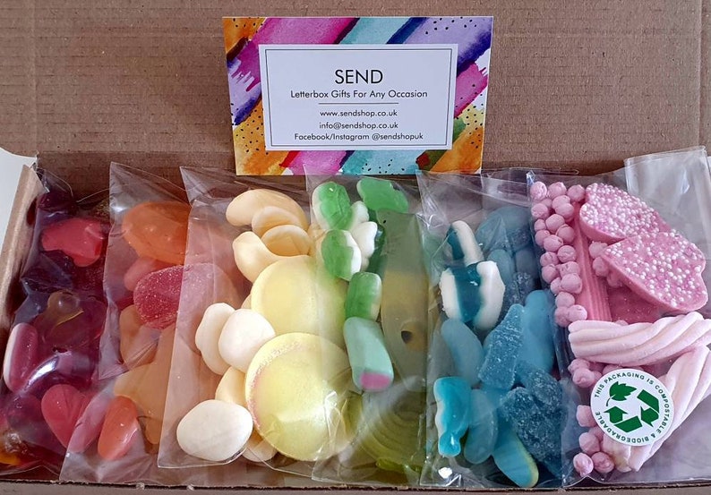 Rainbow Sweets Letterbox Gift, Pick And Mix Sweetbox, Rainbow Gift Sweet Hamper 