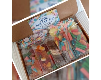 Halal Pick and Mix Sweets Letterbox Gift Pick and Mix Sweet Box, Sweetbox Halal Sweet Hamper  Treat Box