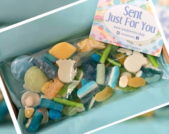 Gekleurde Pick and Mix snoepdoos Kies je eigen twee kleuren Kies en mix snoep Brievenbus Sweetbox Aangepaste snoepjes