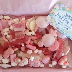 Pink Mix Sweets Letterbox Sweetbox Pick and Mix Sweets Candy Mix Gift Box Sweet Hamper