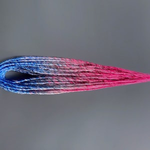 Bright ombre dreadlocks extensions synthetic Dreads blue pink