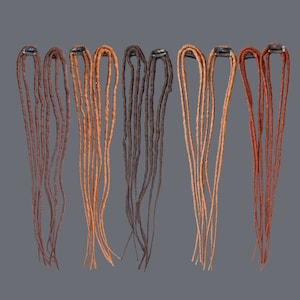 Brown dreadlocks on clips,  natural look synthetic hair extensions