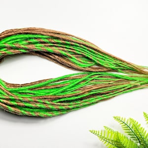 Natural Dreadlock Extensions,Realistic Dreadlocks,Synthetic Dreads,Double ended,Synthetic Dreadlocks,Dreadlocks,Brown to Green