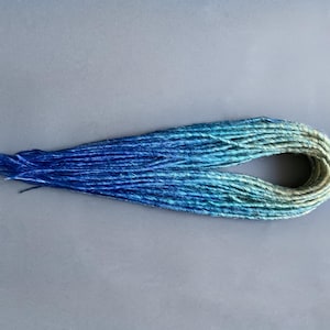 Blonde dread extensions blonde blue DE dreadlocks festival hair