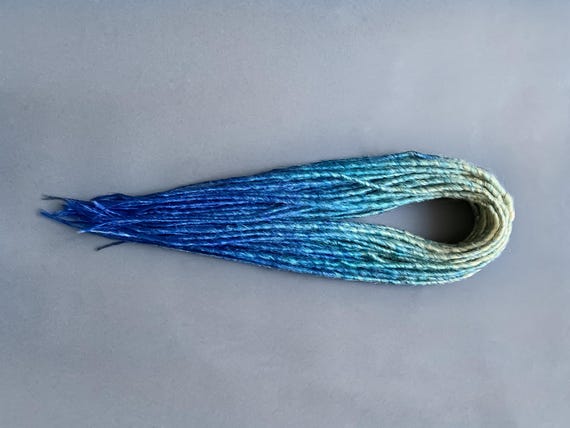 Blonde dread extensions blonde blue DE dreadlocks festival hair
