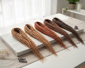 Brown Synthetic Dreadlocks, Double Ended Custom Dreads , Natural Color