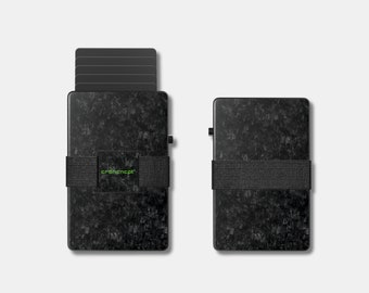 Portacarte pop-up in carbonio forgiato | Portafoglio - porta carte - porta carte di credito | Uomo nero