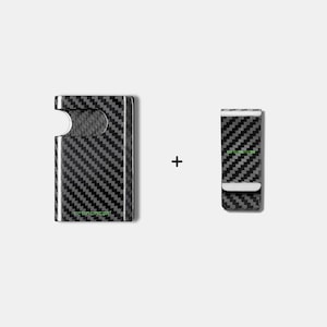 CRBNCNCPT Carbon Fiber Kartenetui mit Geldklammer RFID für Männer Schwarz Kohlenstoff | Kreditkartenetui EC Karten Etui Kreditkarte