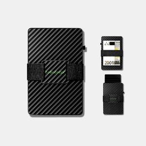 Porte-cartes pop-up en fibre de carbone CRBNCNCPT RFID pour homme Noir Carbone | Porte-cartes de crédit intelligent Bande porte-cartes EC | Porte-cartes