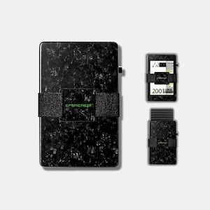 CRBNCNCPT Forged Carbon Kartenetui Schwarz Herren RFID Aluminium | Smart Kreditkartenetui EC Karten Etui Band | Card Holder