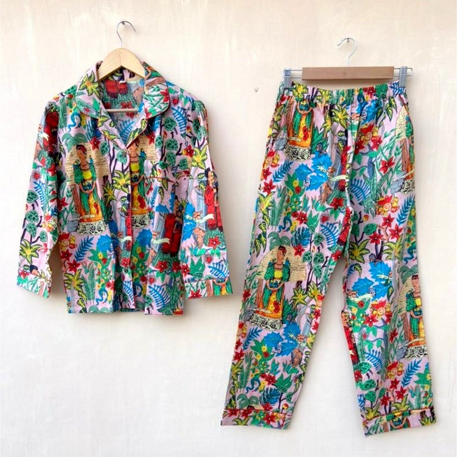 Pyjamas Women Cotton Short Sleeve Trousers Homewear Women | Etsy