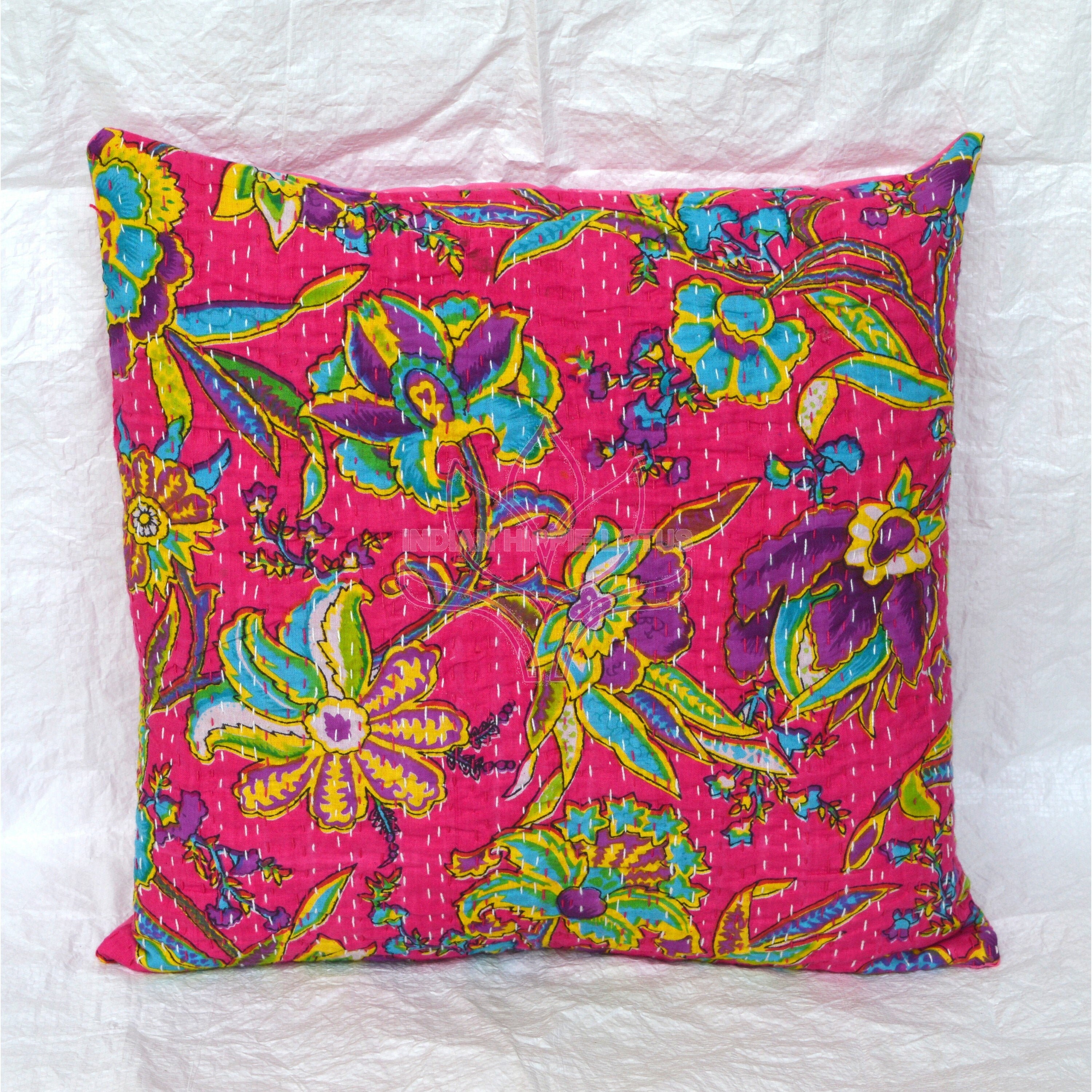 Kantha Pillow Covers Kantha Cushion Cover Indian Pillow Etsy