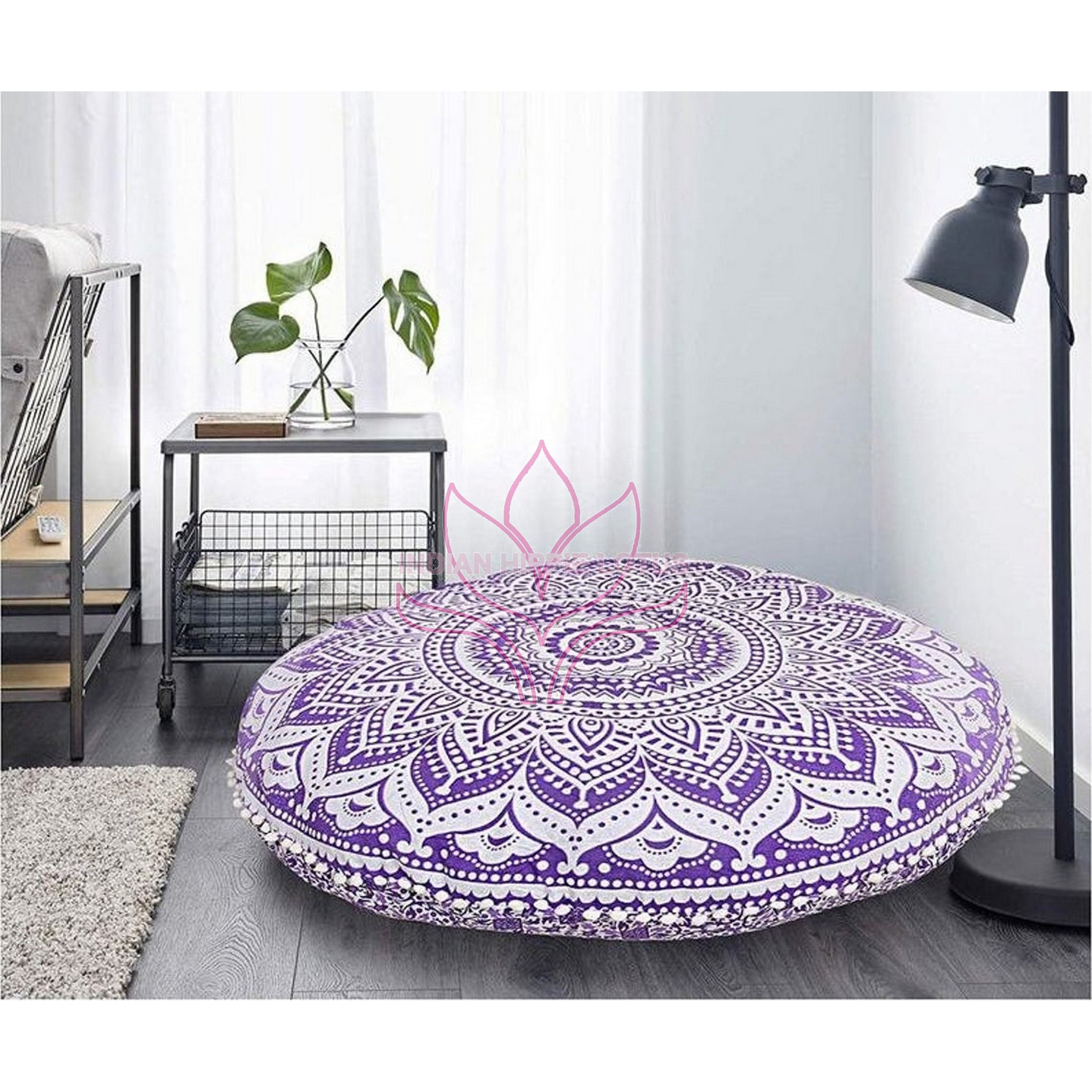 Round Floor Pillow Cover Meditation Yoga Pillow Case Bohemian Etsy