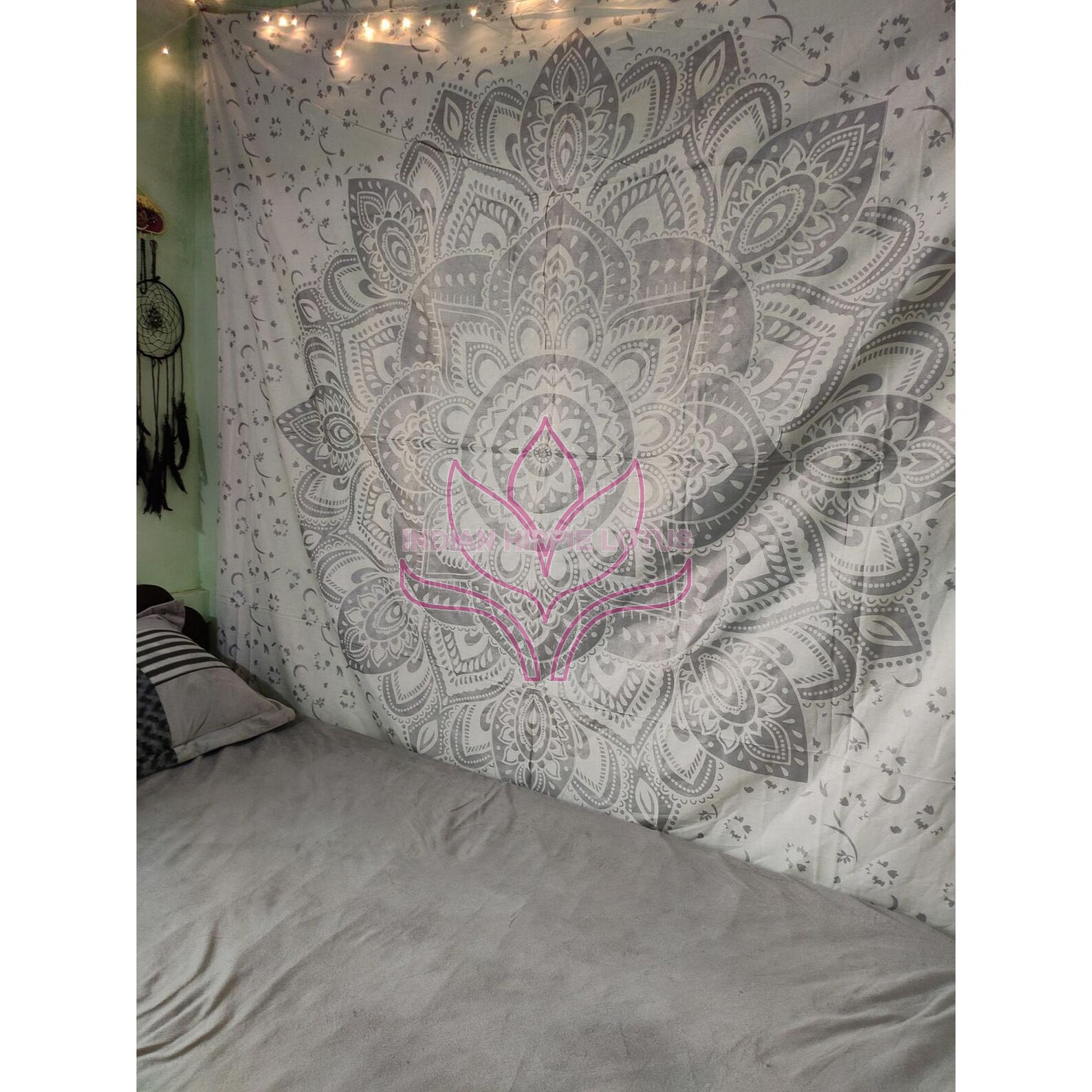 Wall Tapestry Mandala Tapestry Wall Hanging Tapestries White Etsy