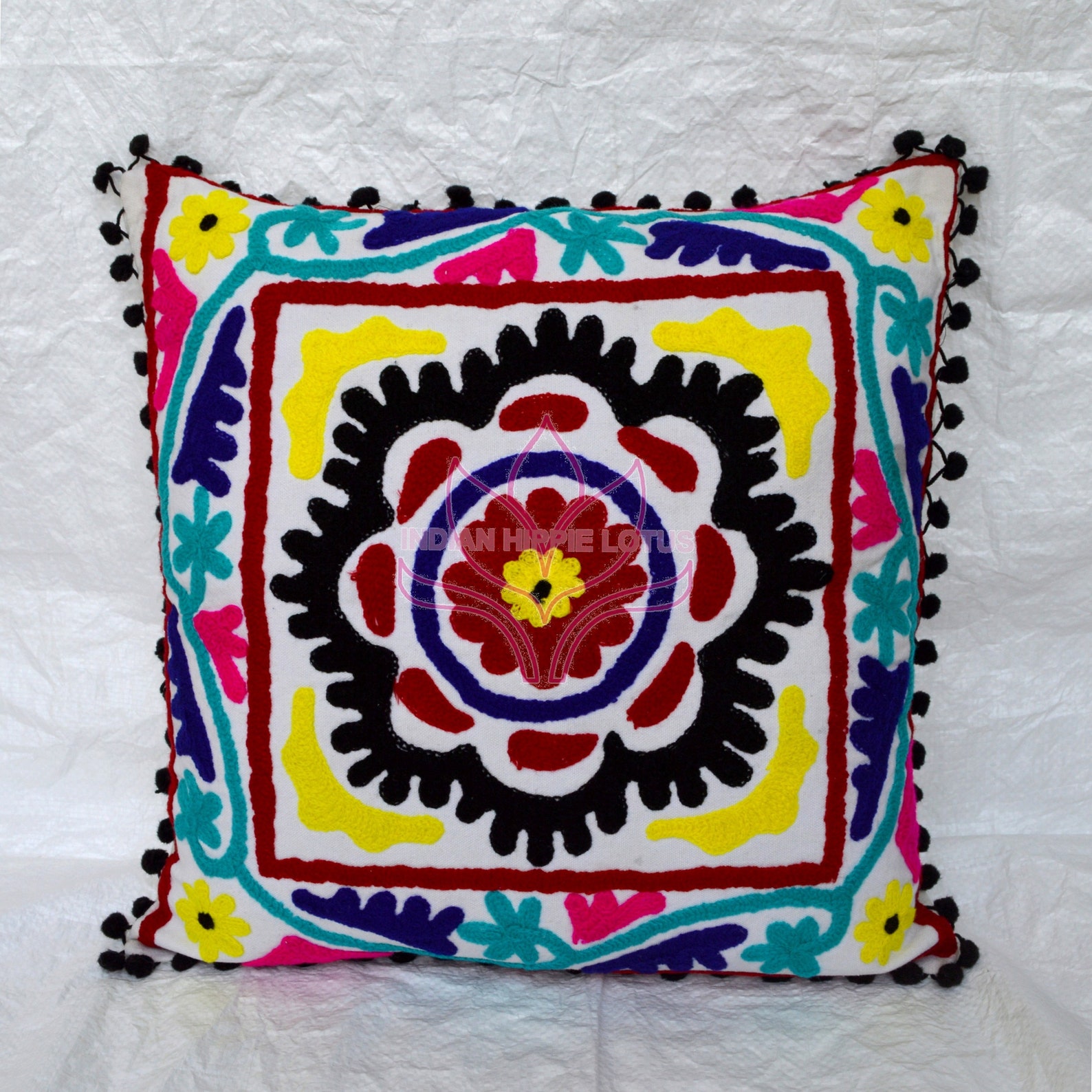 Indian Handmade decorative Embroidered cushion coversBoho Etsy