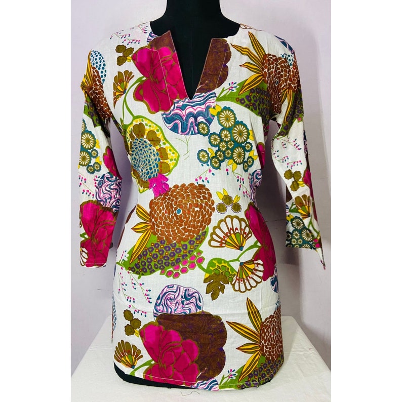 FREE SHIPPING Tops for Women Ladies Summer Tops Cotton Kurti Beautiful cotton printed kurti Indian Kurti for Women