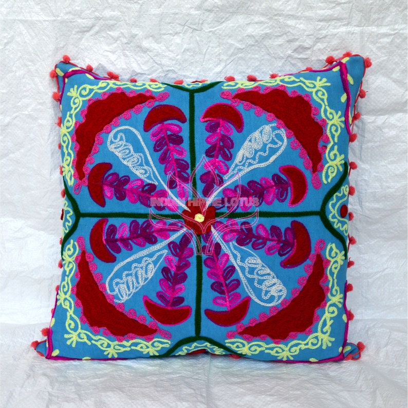 Colorful Cushion Cover. Bench Cushion Cover. Hand Embroidered Etsy