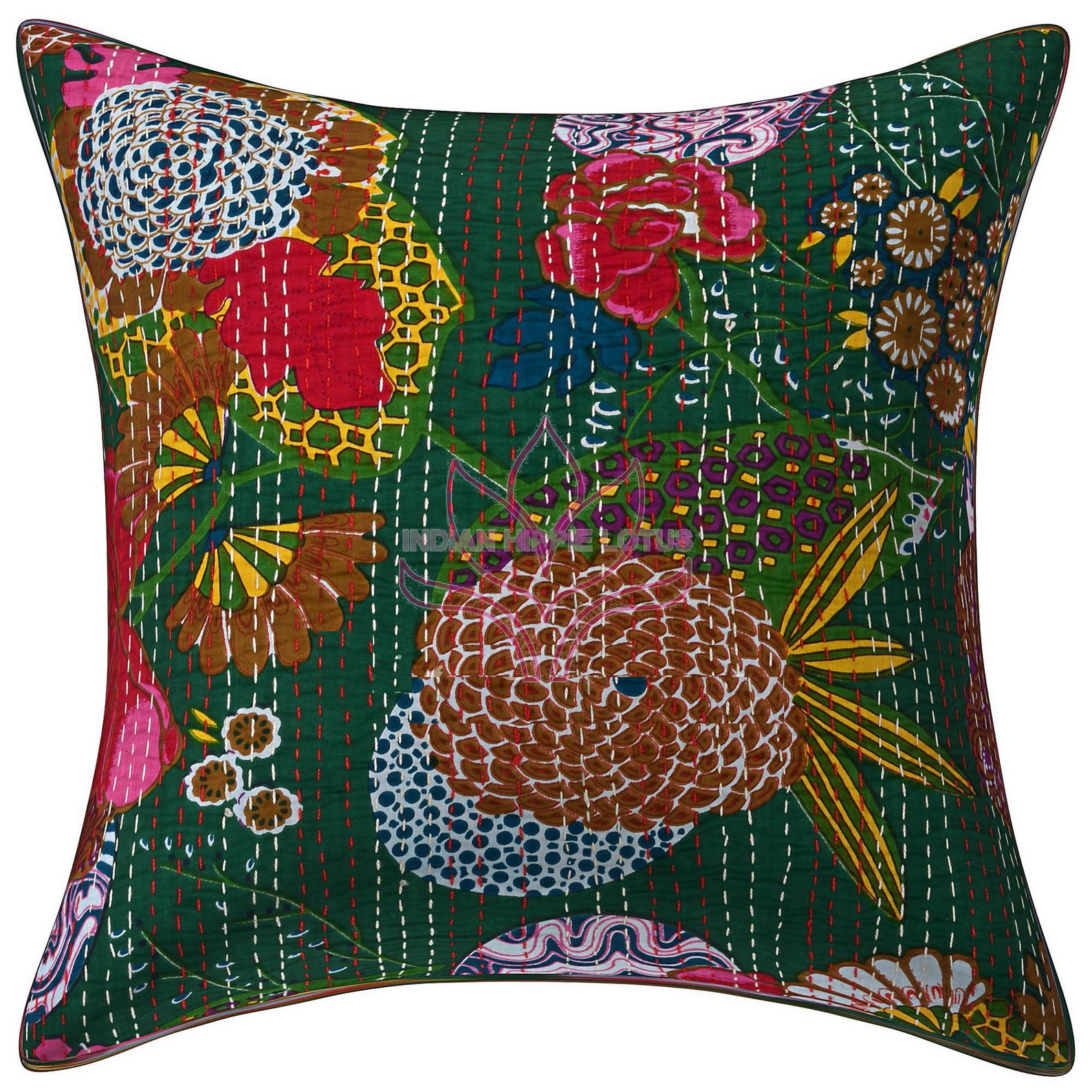 Kantha pillow cover 16x16 18x18 20x20 22x22 24x24 In boho Etsy