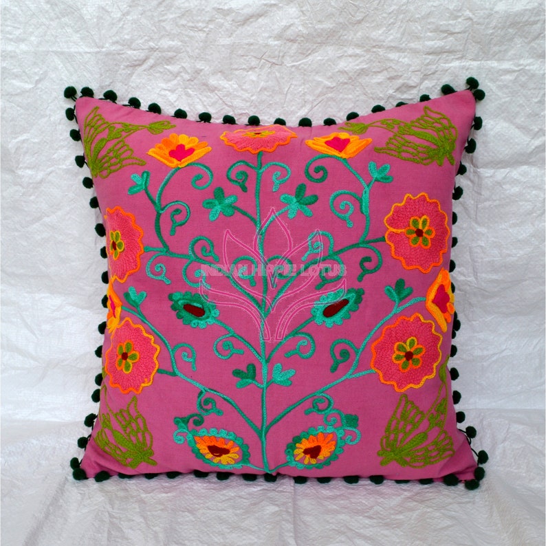 Colorful Cushion Cover. Bench Cushion Cover. Hand Embroidered Etsy